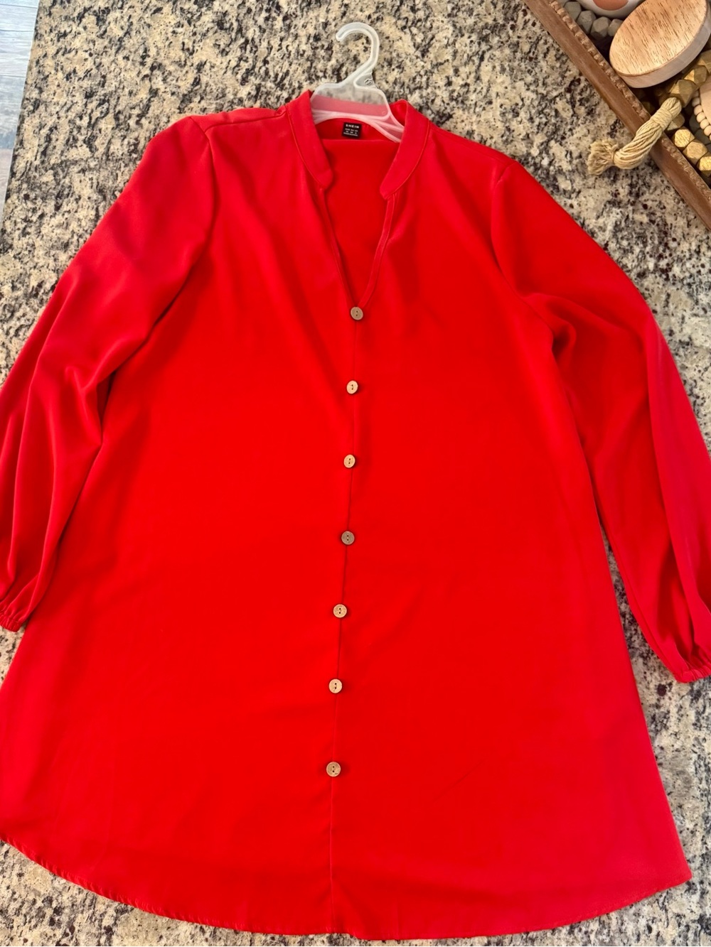 Women’s Red Button-Front Blouse
